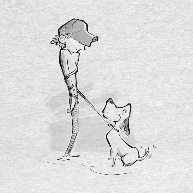 Walking the dog by Jason's Doodles